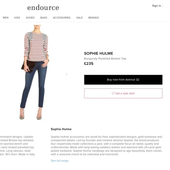 Sophie Hulme Burgundy Stripe Nautical Breton Top - Picture 4 of 10